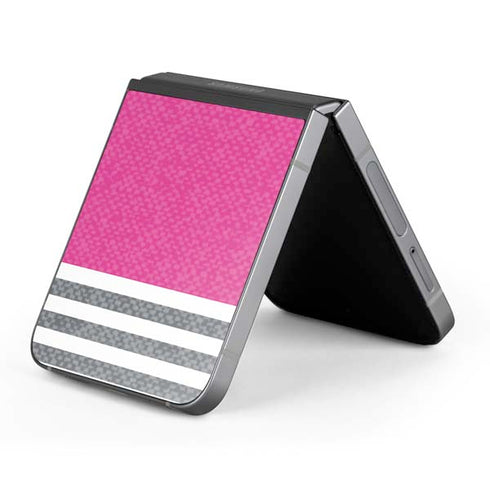 Pink and Grey Stripes Galaxy Z Flip6 Skin